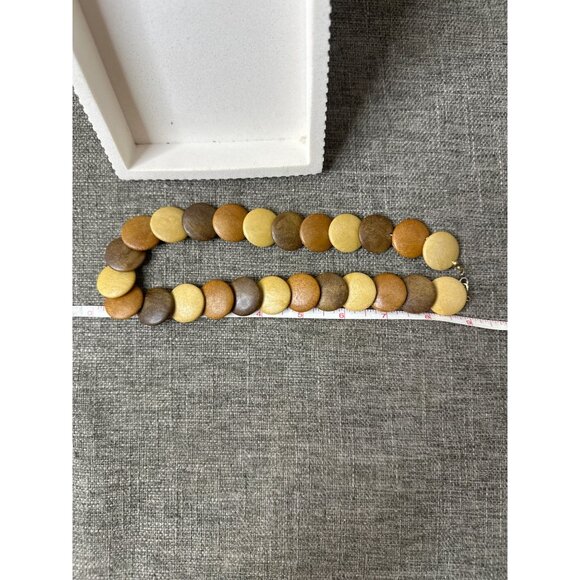 Vintage Brown Round Beaded Necklace Earthy Warm Boho Western Womens Fashion - Picture 3 of 4